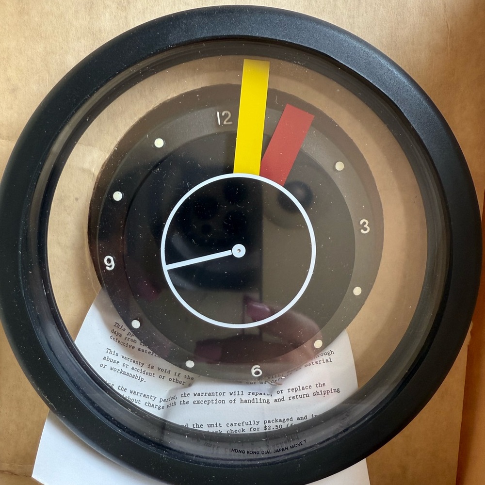 1980s VTG Bleu Marine De Cardin Prime Time Wall Clock, New in Box, RARE Pop Art